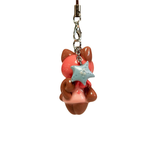 Coral Octo Bon with baby blue starfish back view