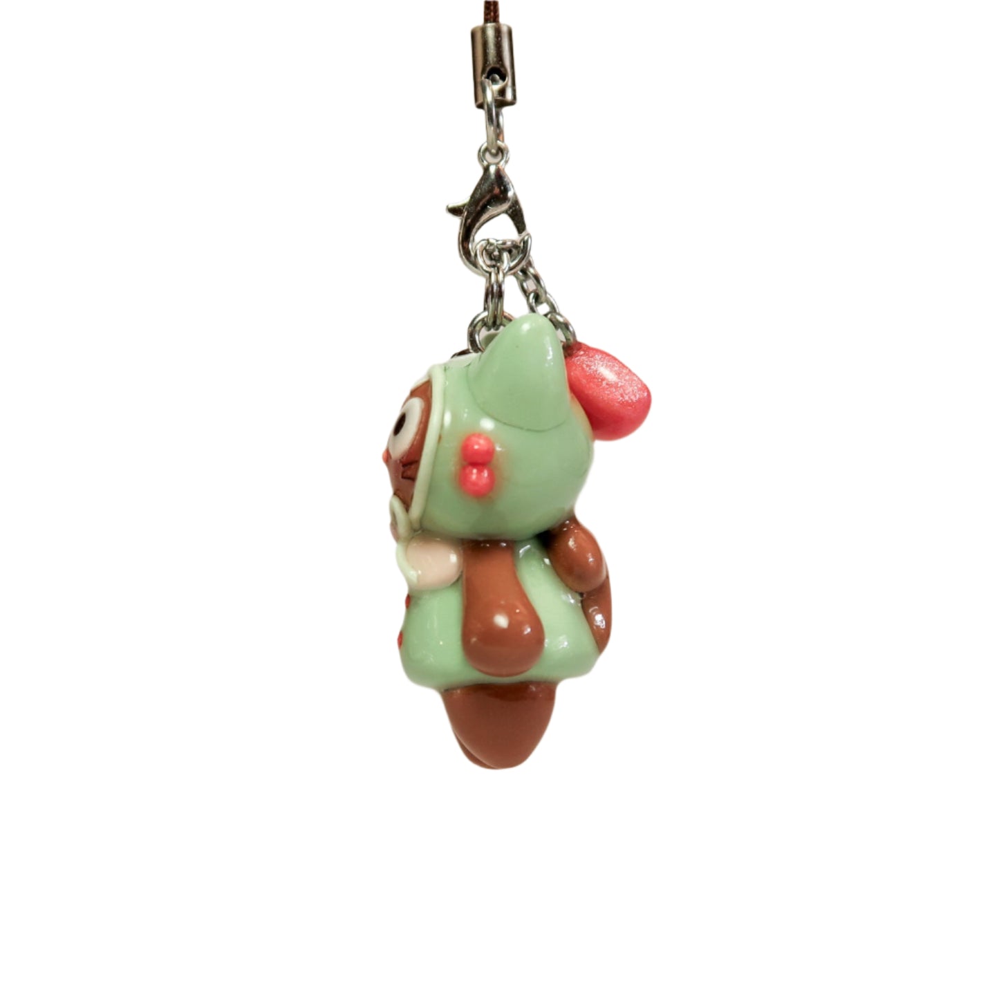 Green Monster Bon with red sparkly heart side view
